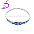 New Arrivals Sterling Siver Blue Fire Opal Bangle